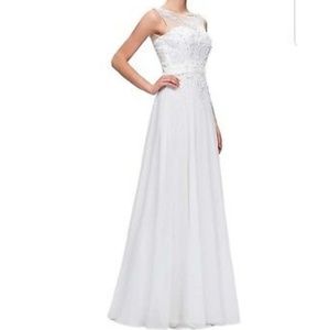 Grace Karin Wedding Gown Formal Dress Size 6 White